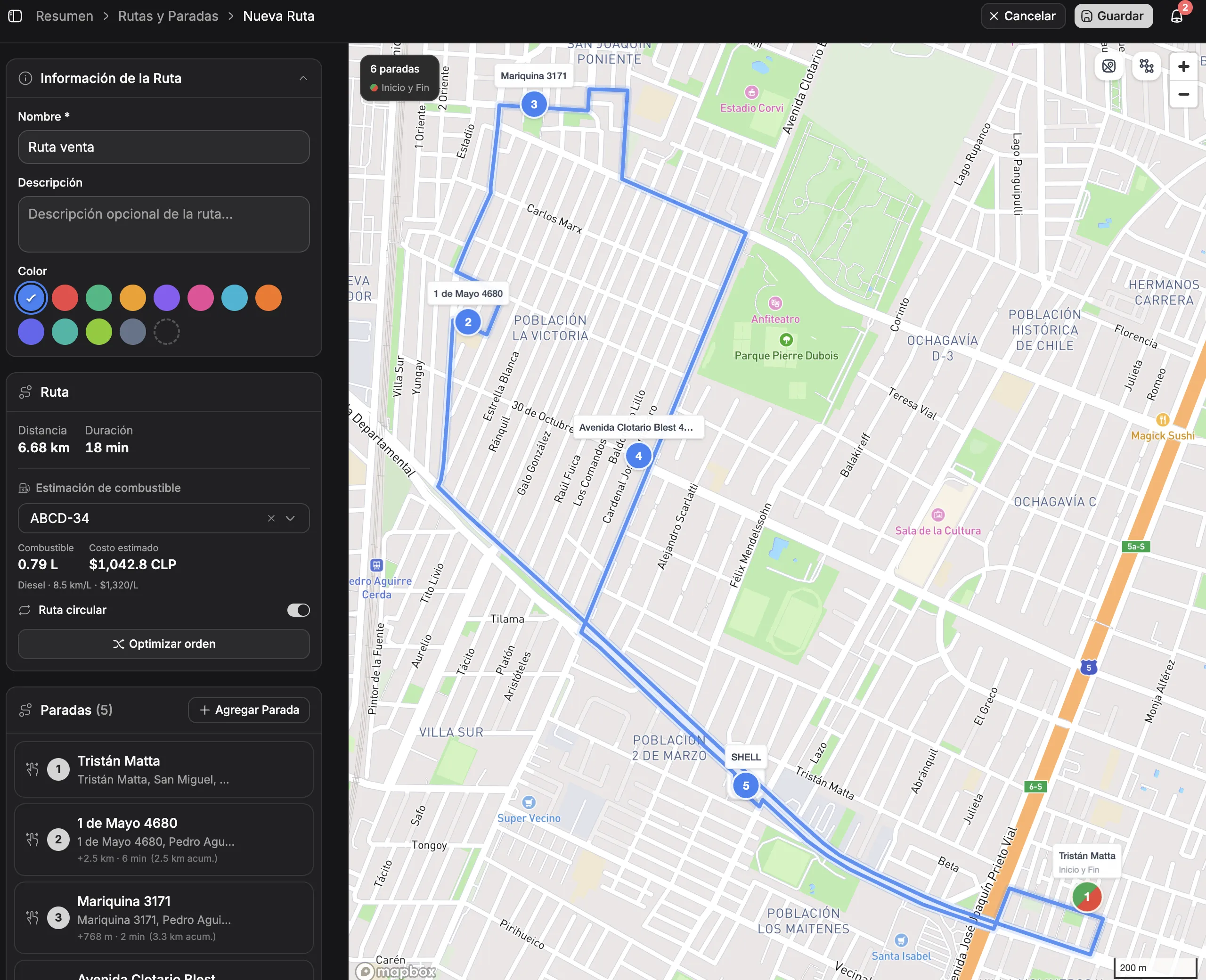 Rutas con reconciliación GPS
